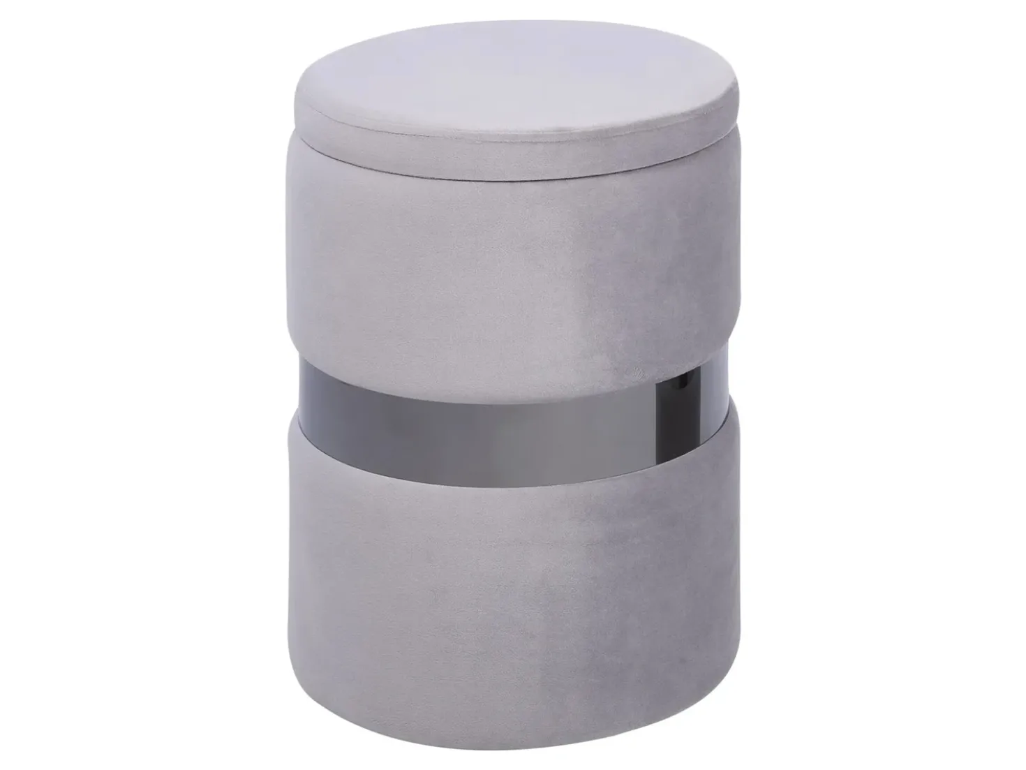 Set di 2 pouf contenitore DORIS Velluto Grigio chiaro