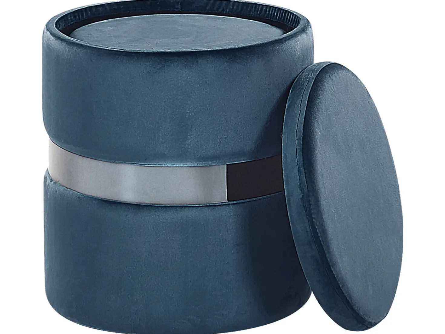 Set di 2 pouf contenitore DORIS Velluto Blu
