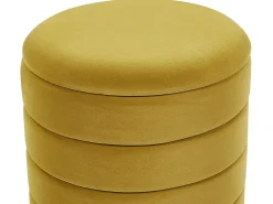 Set di 2 pouf contenitore GARLAND Velluto Senape