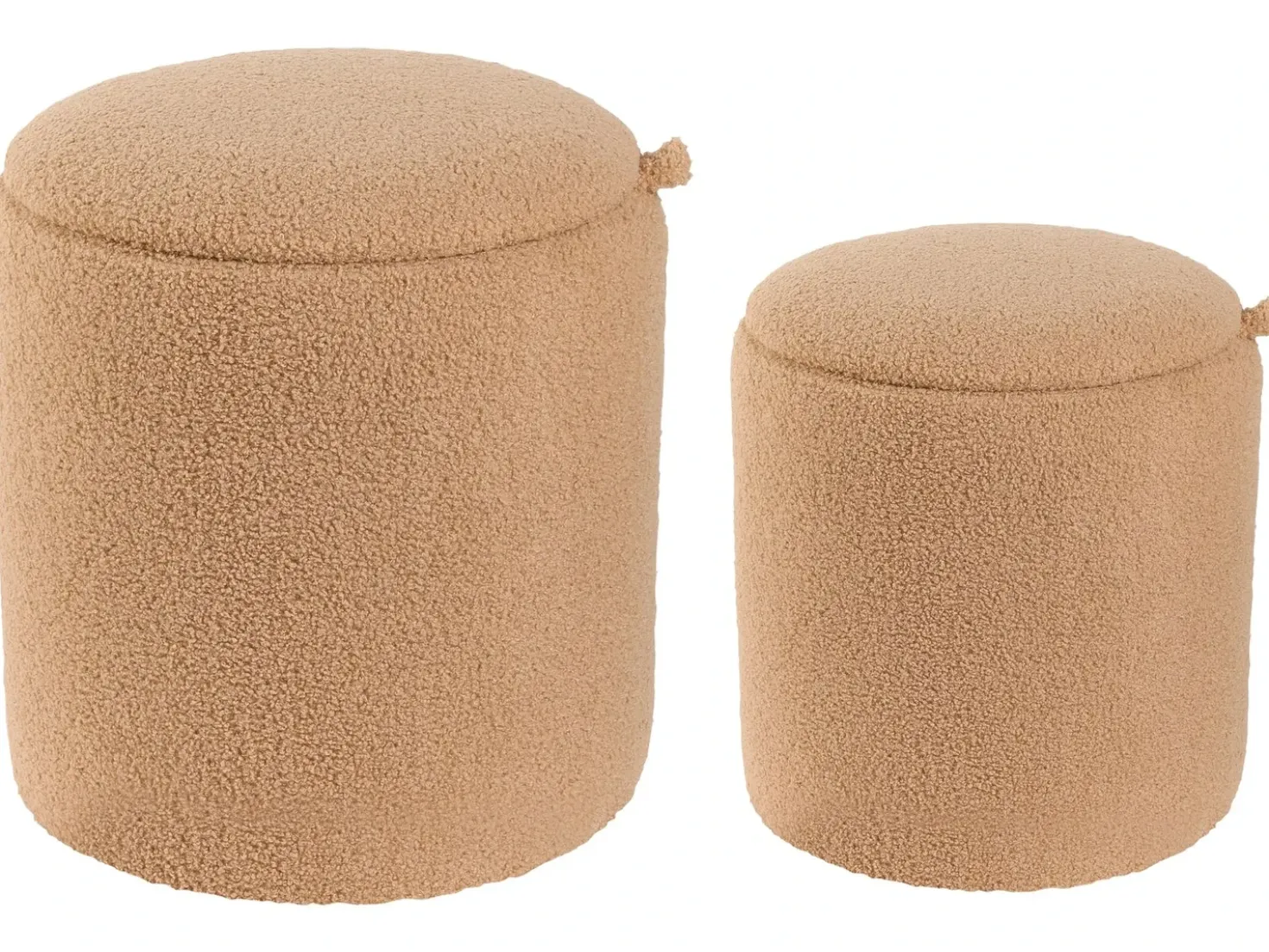 Set di 2 pouf contenitore BEREA Bouclé Marrone chiaro