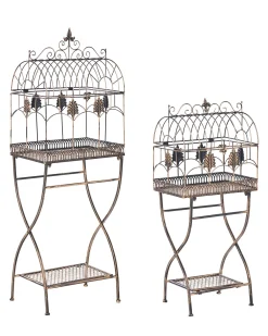 Set di 2 scaffali SICILY Metallo 43/37 cm 30/27 cm Nero