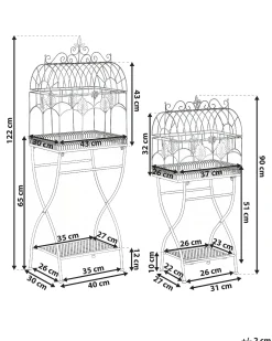 Set di 2 scaffali SICILY Metallo 43/37 cm 30/27 cm Grigio