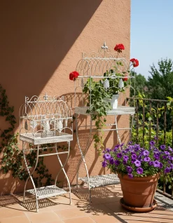 Set di 2 scaffali SICILY Metallo 43/37 cm 30/27 cm Grigio