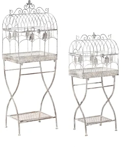 Set di 2 scaffali SICILY Metallo 43/37 cm 30/27 cm Grigio