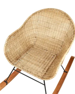 Set di 2 sedie a dondolo LAVINIO Rattan Naturale