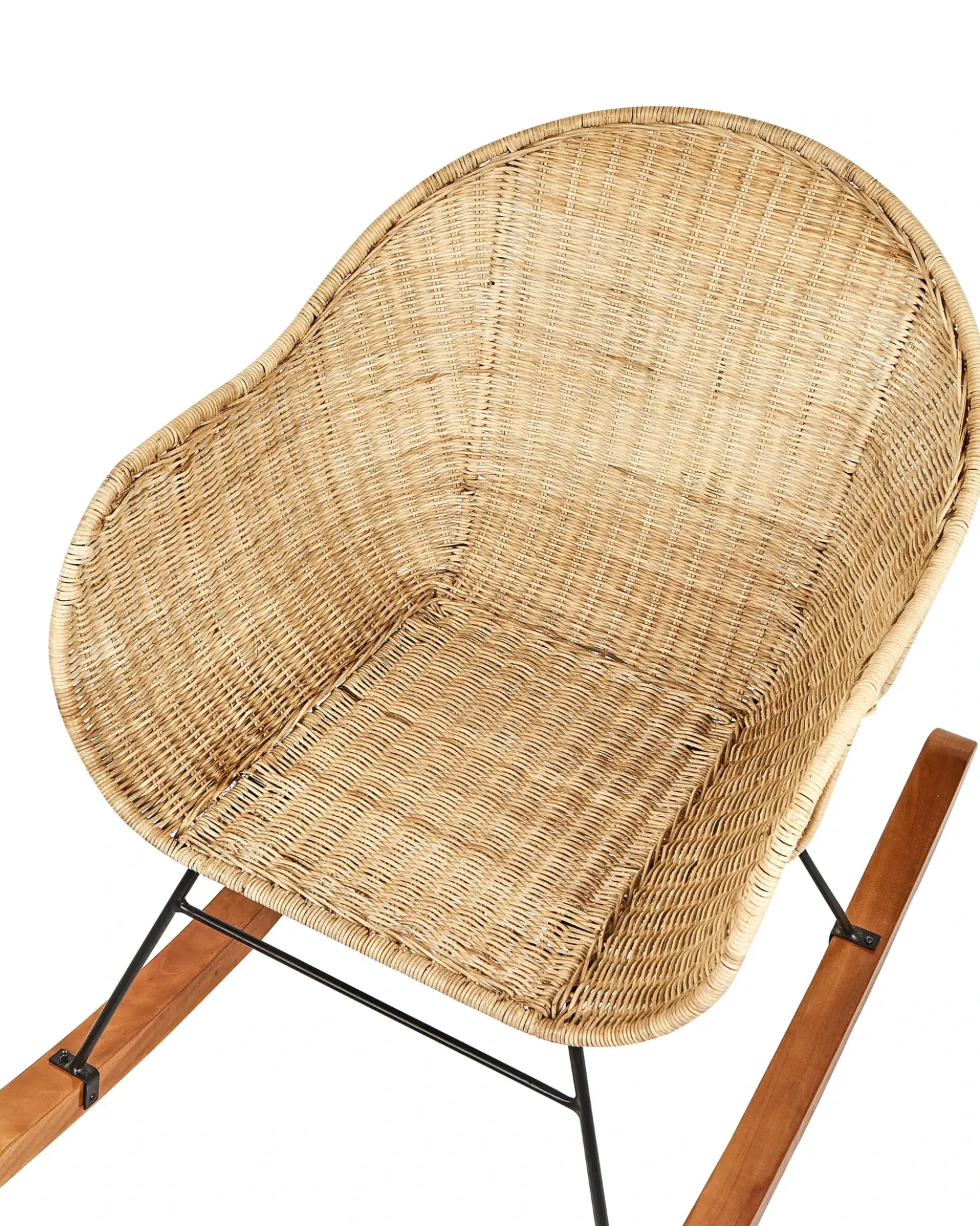 Set di 2 sedie a dondolo LAVINIO Rattan Naturale