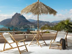 Set di 2 sedie a sdraio pieghevoli ATRANI Bambù Beige chiaro