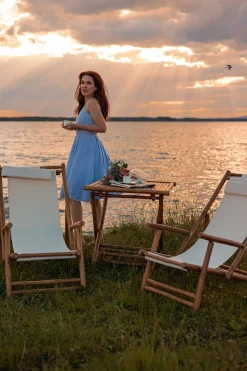 Set di 2 sedie a sdraio pieghevoli ATRANI Bambù Beige chiaro