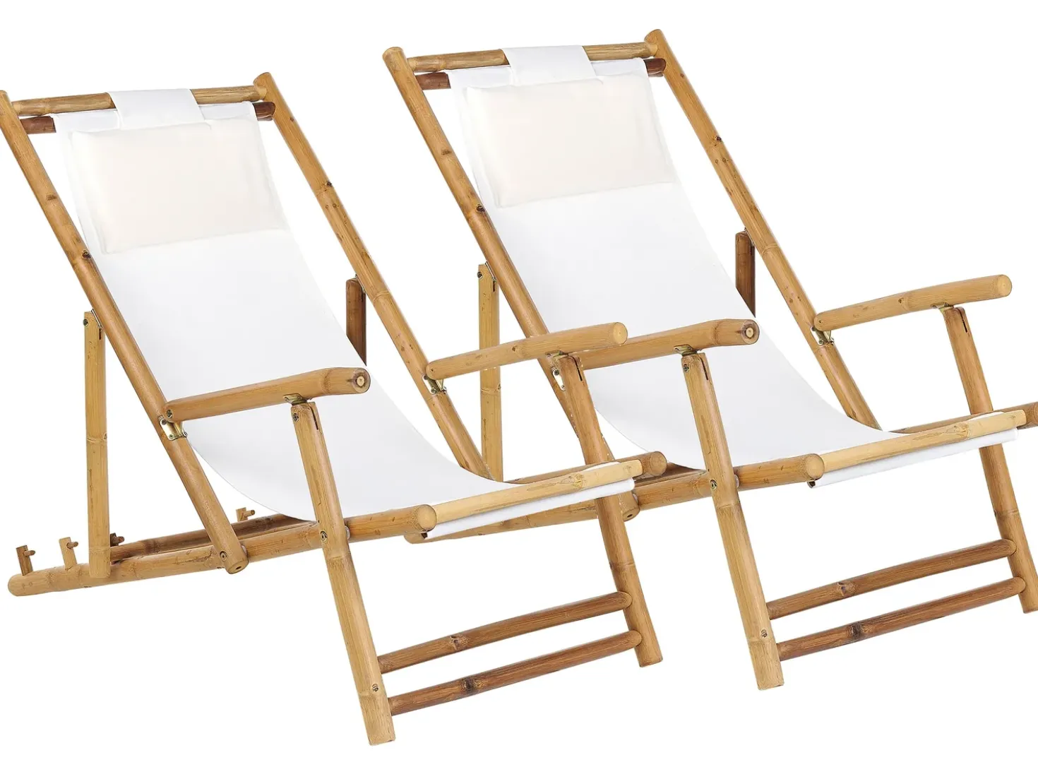 Set di 2 sedie a sdraio pieghevoli ATRANI Bambù Beige chiaro
