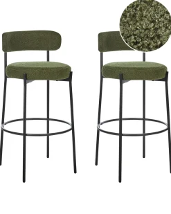 Set di 2 sedie alte ALLISON Bouclé Verde