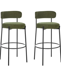 Set di 2 sedie alte ALLISON Bouclé Verde