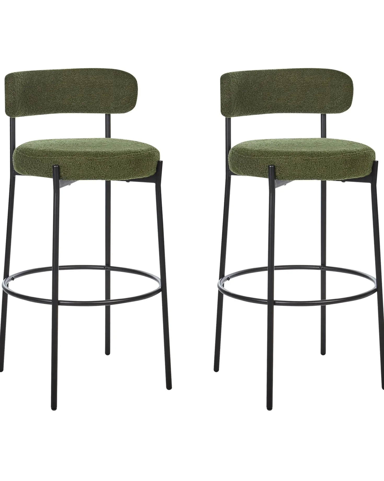 Set di 2 sedie alte ALLISON Bouclé Verde