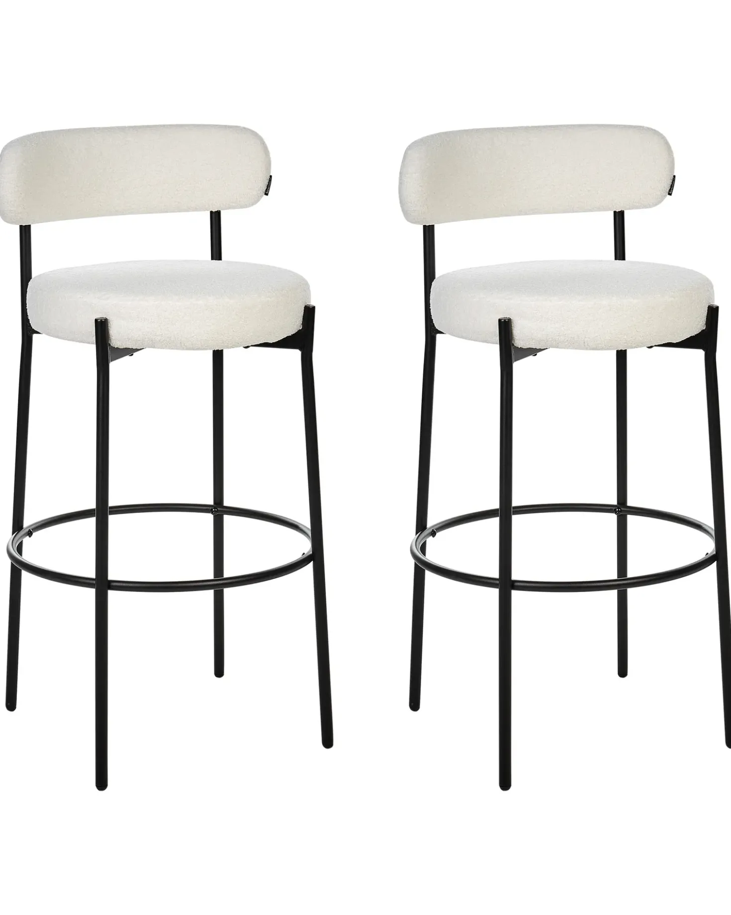 Set di 2 sedie alte ALLISON Bouclé Bianco