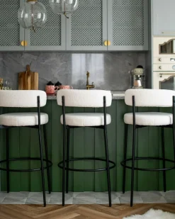 Set di 2 sedie alte ALLISON Bouclé Bianco