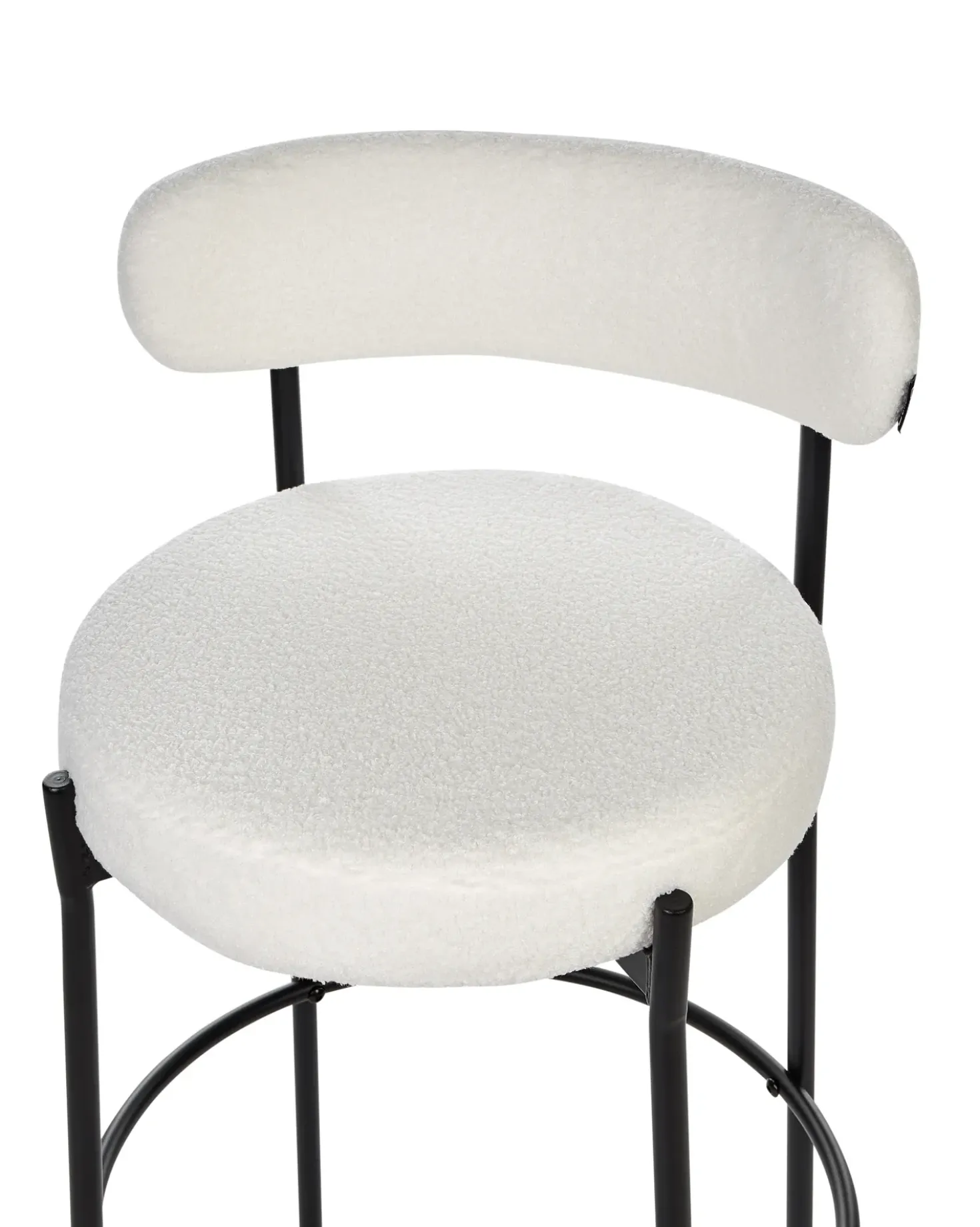 Set di 2 sedie alte ALLISON Bouclé Bianco