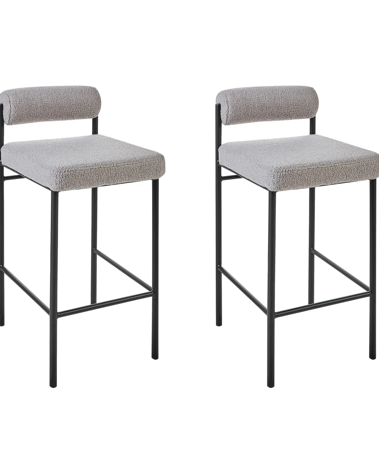 Set di 2 sedie alte AMAYA Bouclé Grigio