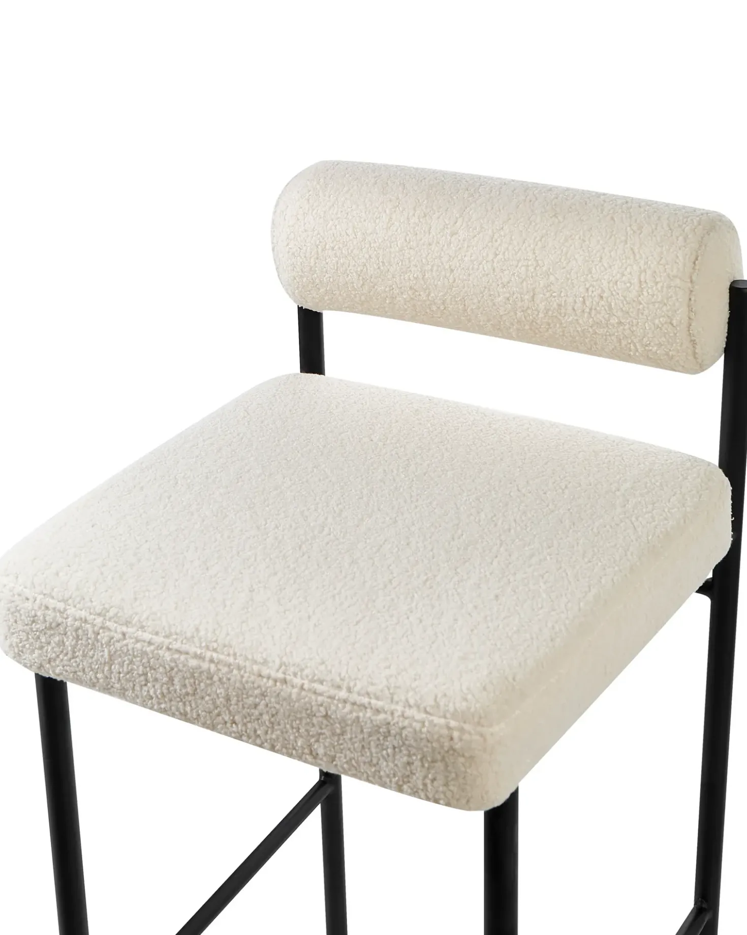 Set di 2 sedie alte AMAYA Bouclé Bianco sporco