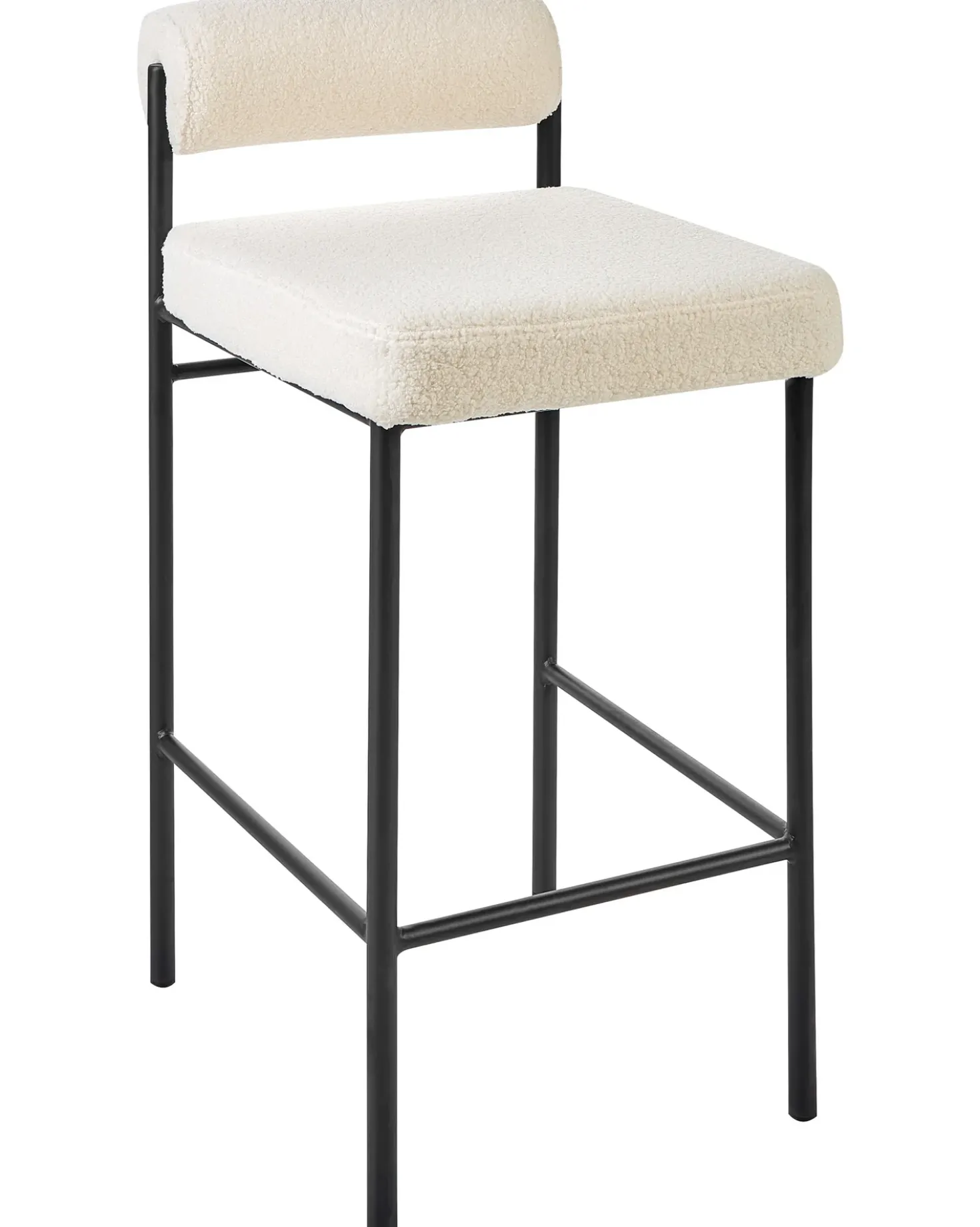 Set di 2 sedie alte AMAYA Bouclé Bianco sporco