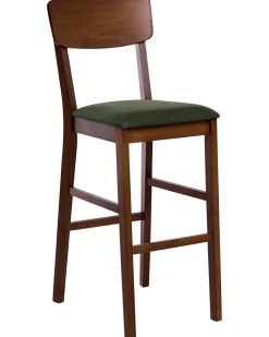 Set di 2 sedie alte AMBLER Legno Marrone scuro/Verde