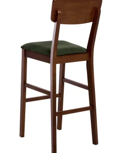 Set di 2 sedie alte AMBLER Legno Marrone scuro/Verde
