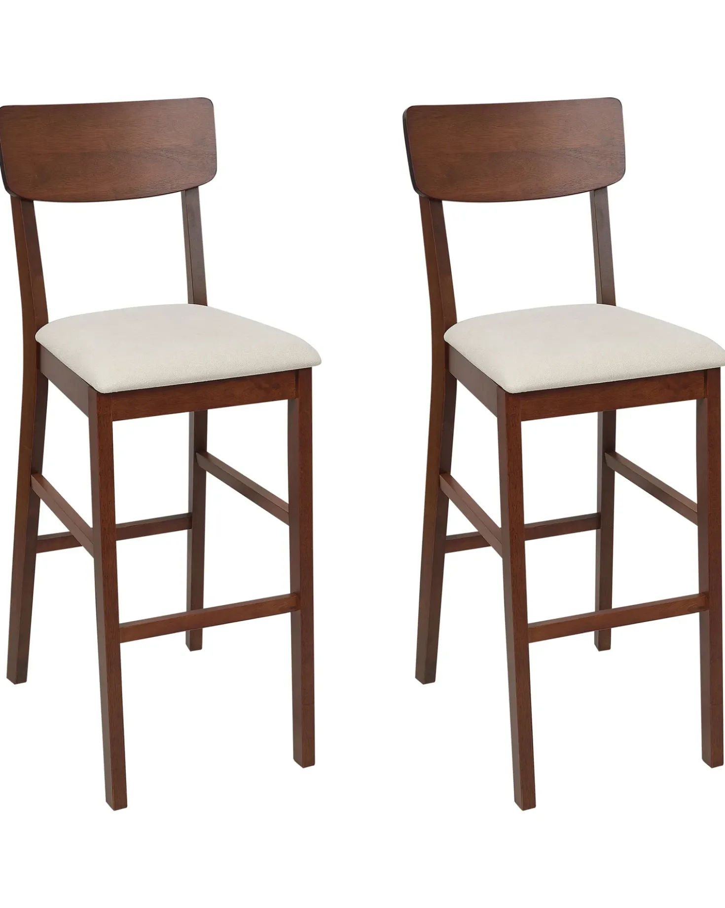Set di 2 sedie alte AMBLER Marrone scuro/Beige