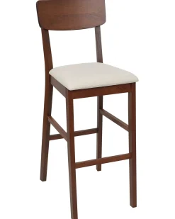Set di 2 sedie alte AMBLER Marrone scuro/Beige