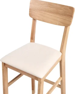 Set di 2 sedie alte AMBLER Legno Marrone chiaro/Beige