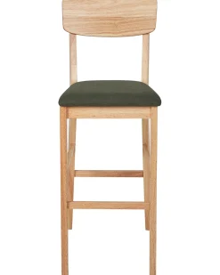 Set di 2 sedie alte AMBLER Marrone chiaro/Verde