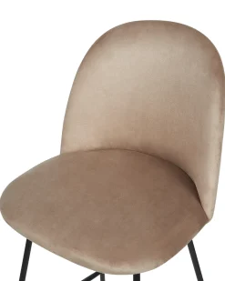 Set di 2 sedie alte ARCOLA Velluto Tortora