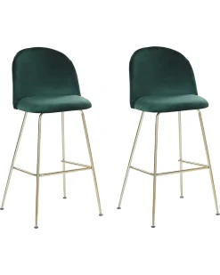 Set di 2 sedie alte ARCOLA Velluto Verde smeraldo