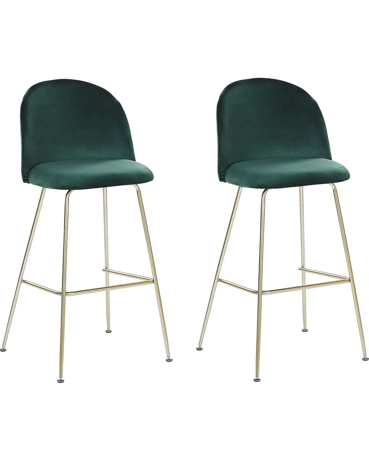 Set di 2 sedie alte ARCOLA Velluto Verde smeraldo