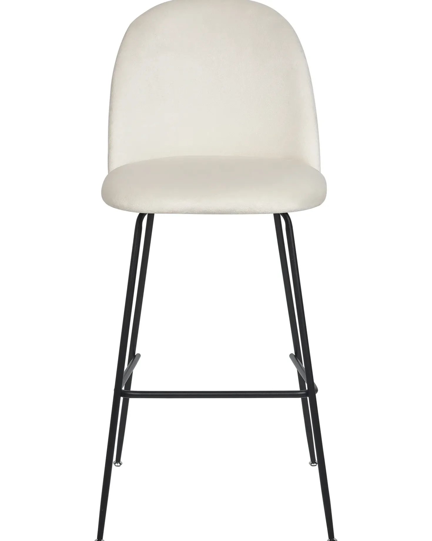 Set di 2 sedie alte ARCOLA Velluto Bianco sporco