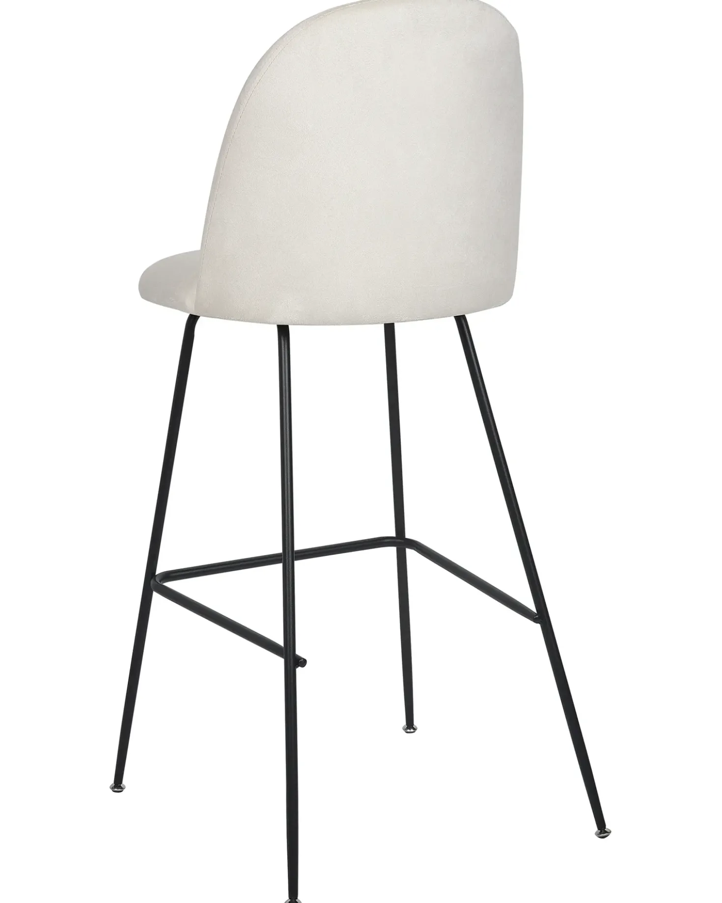 Set di 2 sedie alte ARCOLA Velluto Bianco sporco