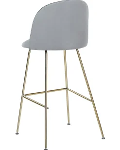 Set di 2 sedie alte ARCOLA Velluto Grigio chiaro