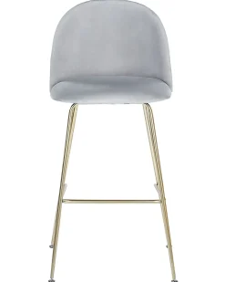 Set di 2 sedie alte ARCOLA Velluto Grigio chiaro