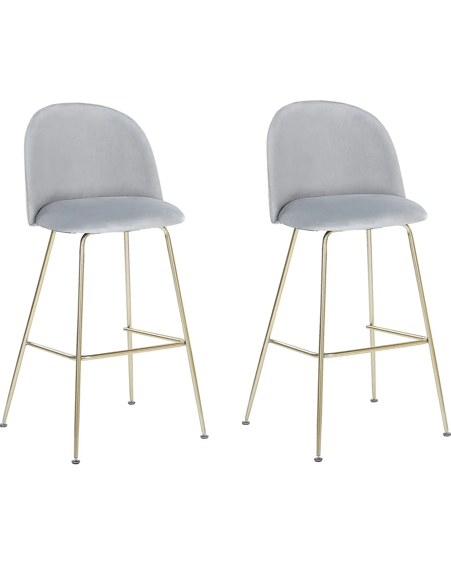 Set di 2 sedie alte ARCOLA Velluto Grigio chiaro