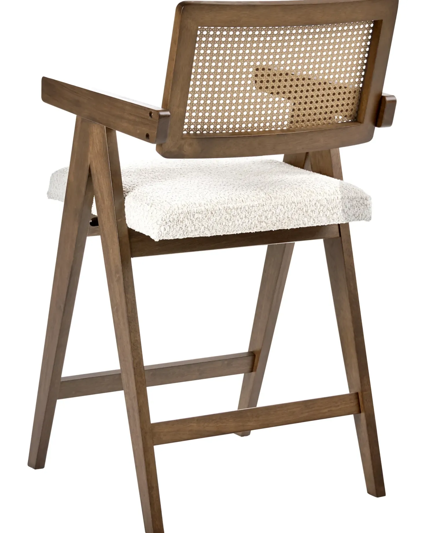 Set di 2 sedie alte AVA Legno Marrone/Beige chiaro