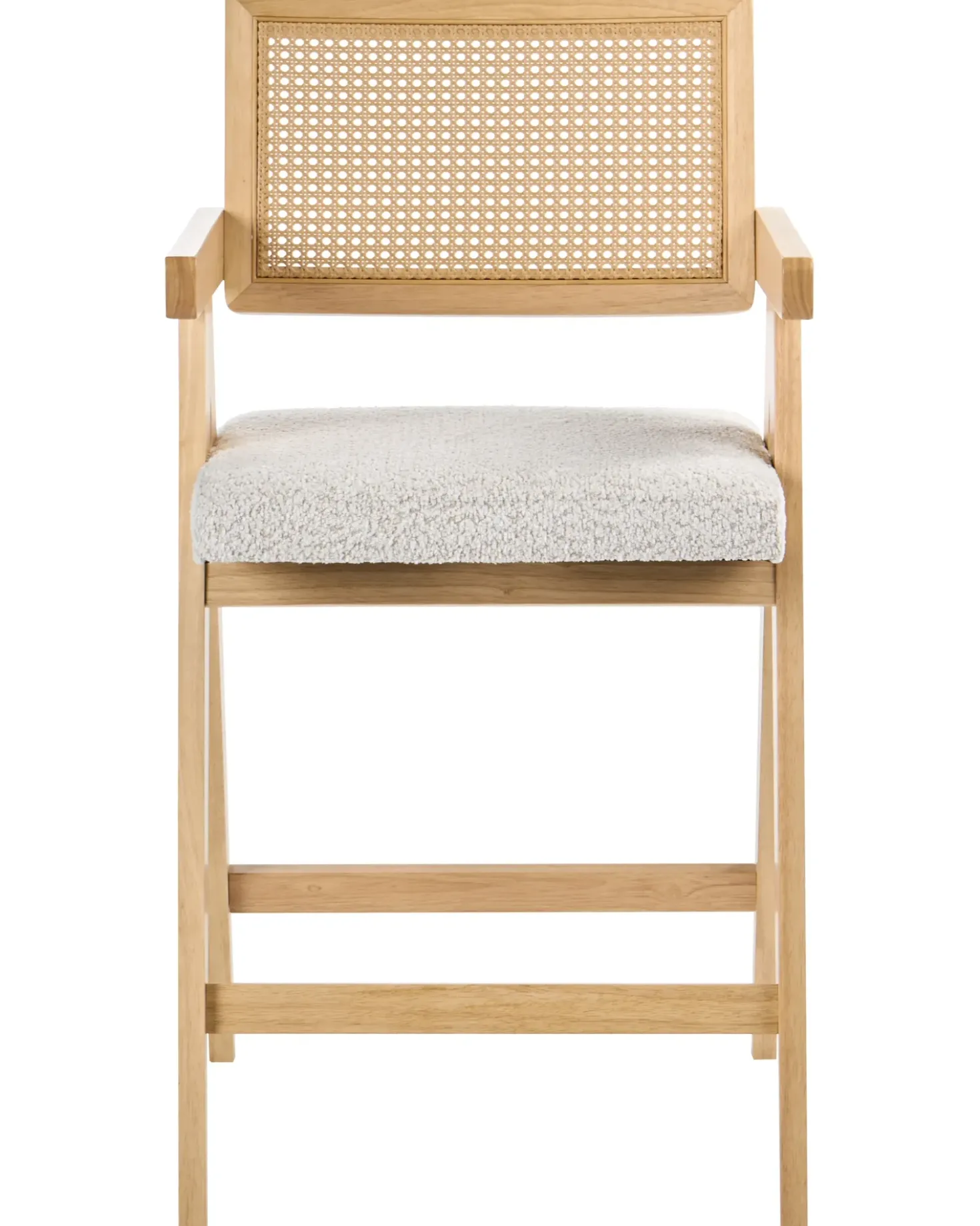 Set di 2 sedie alte AVA Legno Marrone chiaro/Beige