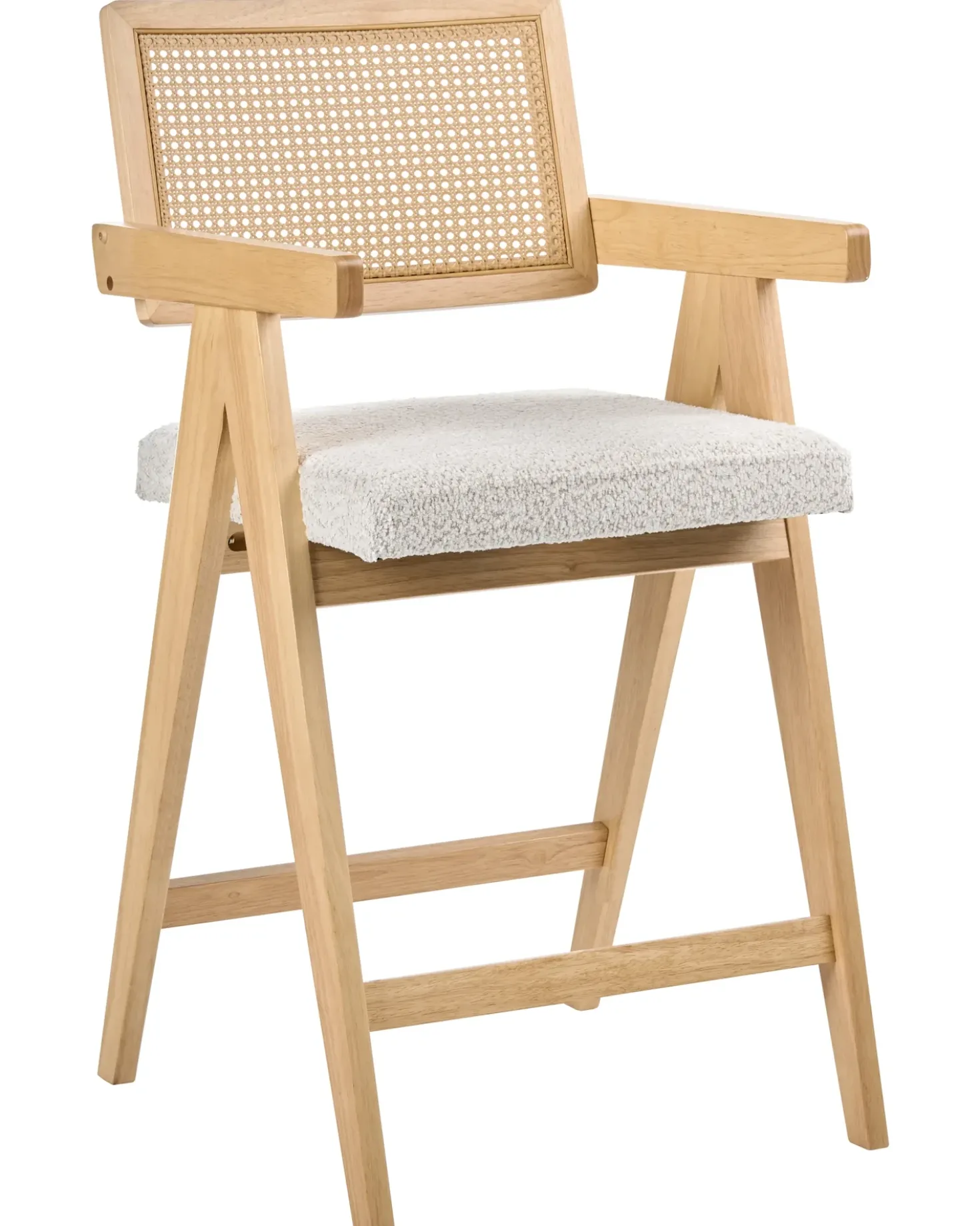 Set di 2 sedie alte AVA Legno Marrone chiaro/Beige