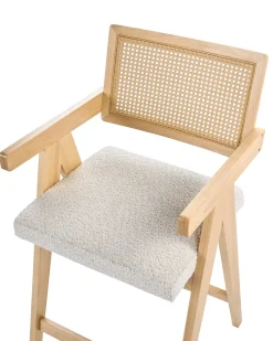 Set di 2 sedie alte AVA Legno Marrone chiaro/Beige