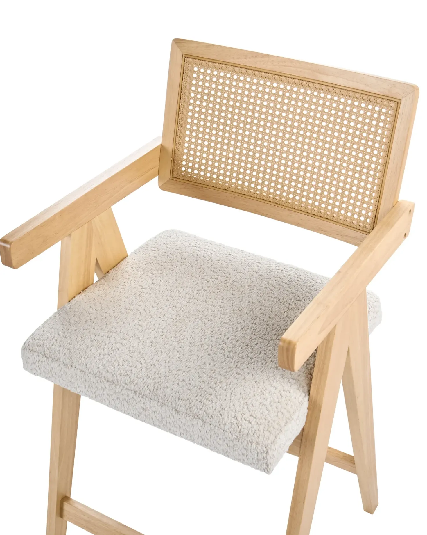 Set di 2 sedie alte AVA Legno Marrone chiaro/Beige