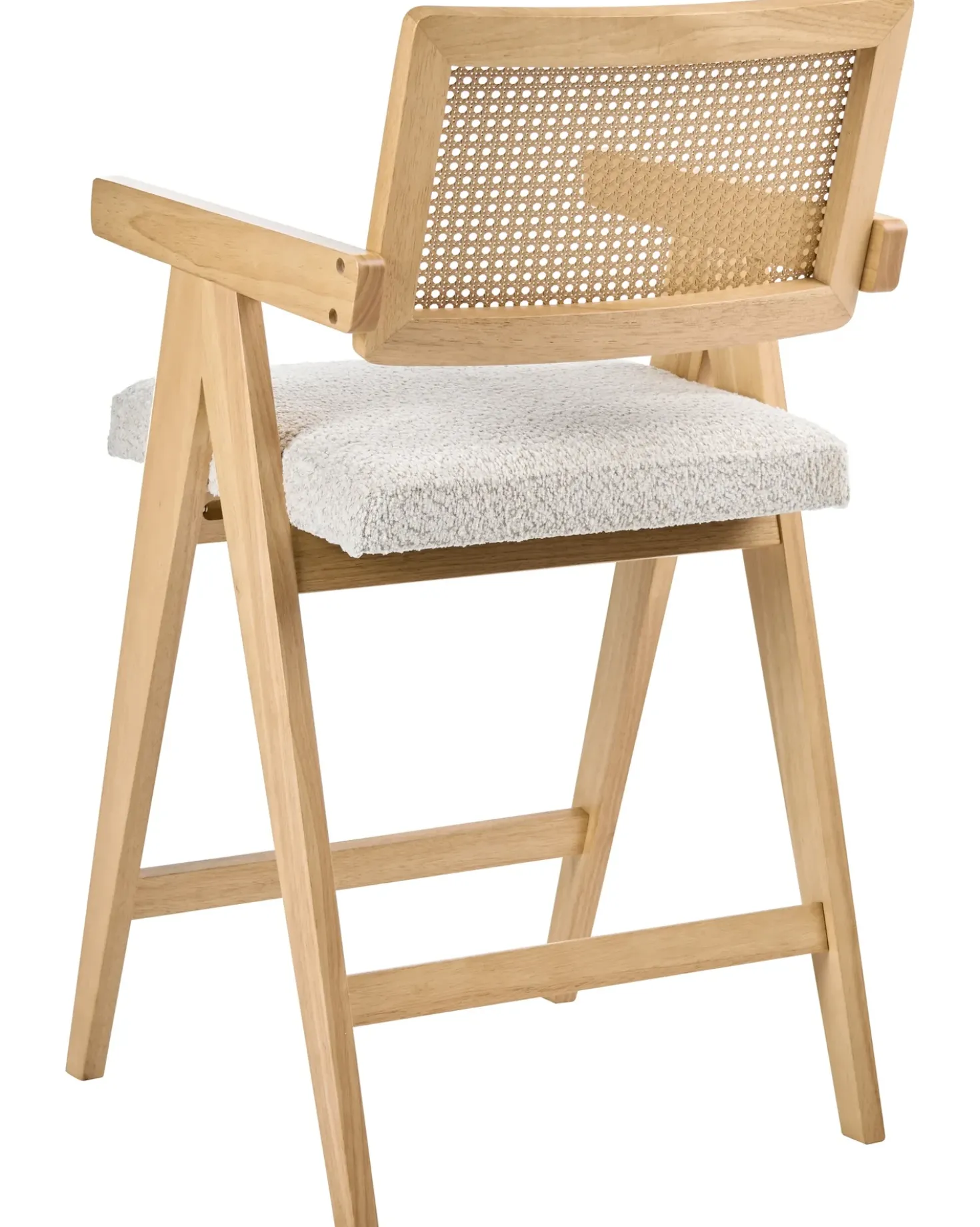 Set di 2 sedie alte AVA Legno Marrone chiaro/Beige