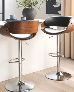 Set di 2 sedie alte BAKU Pelle sintetica Nero