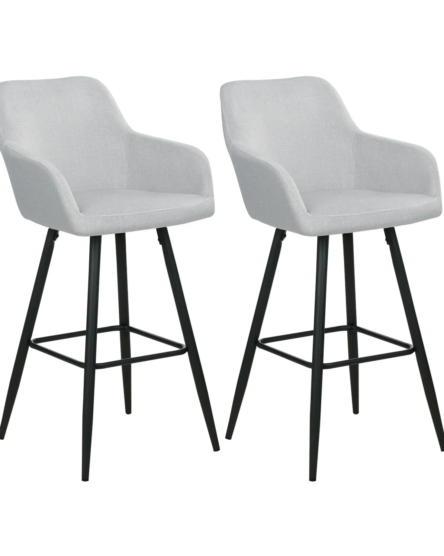 Set di 2 sedie alte CASMALIA Velluto Grigio chiaro