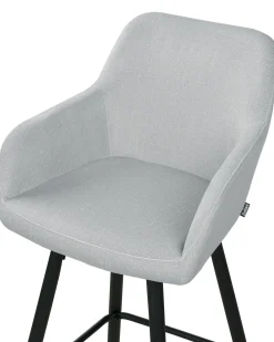 Set di 2 sedie alte CASMALIA Velluto Grigio chiaro