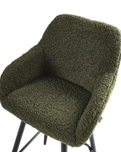 Set di 2 sedie alte CASMALIA Bouclé Verde scuro