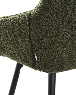 Set di 2 sedie alte CASMALIA Bouclé Verde scuro