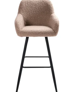 Set di 2 sedie alte CASMALIA Bouclé Tortora