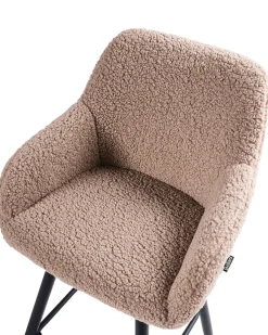 Set di 2 sedie alte CASMALIA Bouclé Tortora