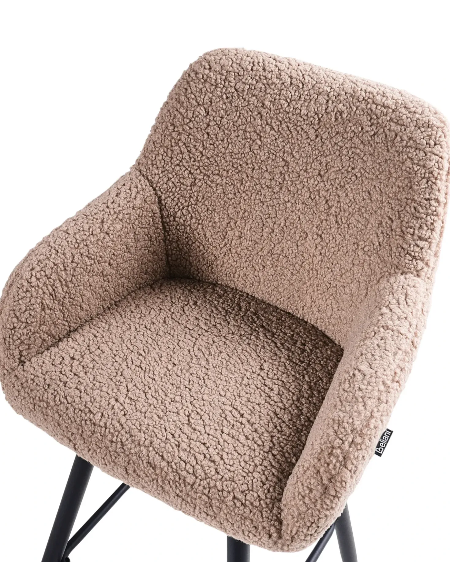 Set di 2 sedie alte CASMALIA Bouclé Tortora